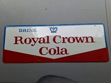 Vintage Original RC Royal Crown Cola Embossed Painted Steel Sign 32" x 12" USA