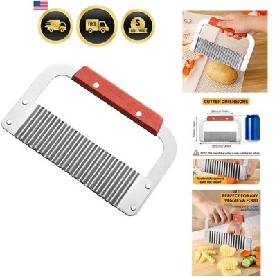 Crinkle Cutter Stainless Steel Potato Slicer Heavy Duty Wavy Crinkle Cutting ...