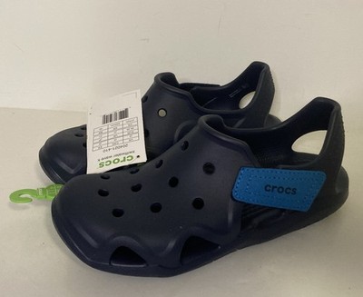 NWT Crocs Swiftwater Wave K Kids Boys Size 3 J3 Navy Blue Water Shoes Sandals
