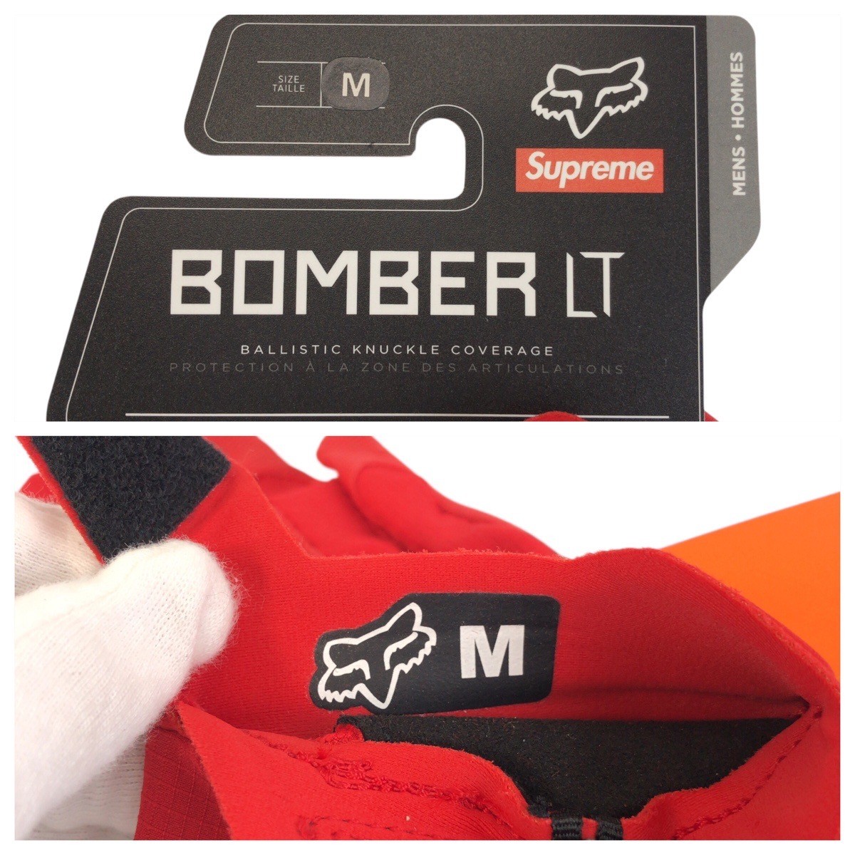 Supreme Fox Racing Racing Bomber LT Gloves gloves Red Black Black Nylon