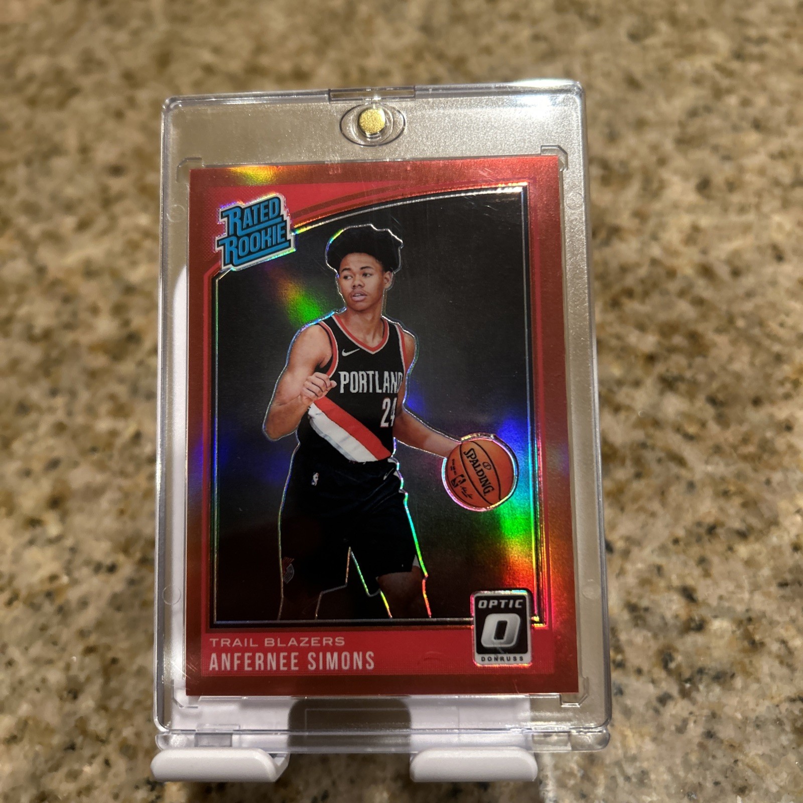 2018-19 Panini Donruss Optic Rated Red Prizm /99 Anfernee Simons #186 Rookie RC