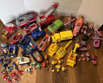 Paw Patrol  Lot Figures Vehicles Robo Dog Ryder Skye Everest Zuma Liberty