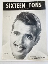 Sixteen Tons by Merle Travis Tennessee Ernie Ford recorded Sheet Music (J3)