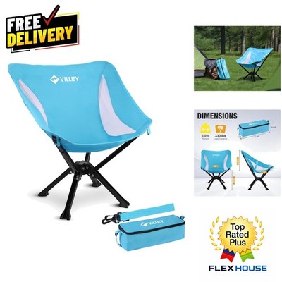 Quick Setup Portable Folding Chair - Lightweight Blue Camping Chair for 330 lbs