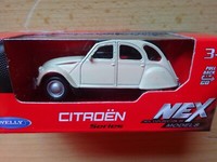 Citroen 2CV Ente 1/60 Ca. 7,6Cm Mit RüCkzugmotor Beige Oldtimer Modelauto