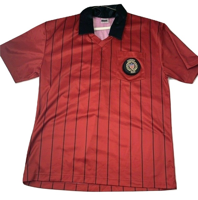 REF GEAR Soccer Referee Uniform Jersey / Short Sleeve Red Black Striped