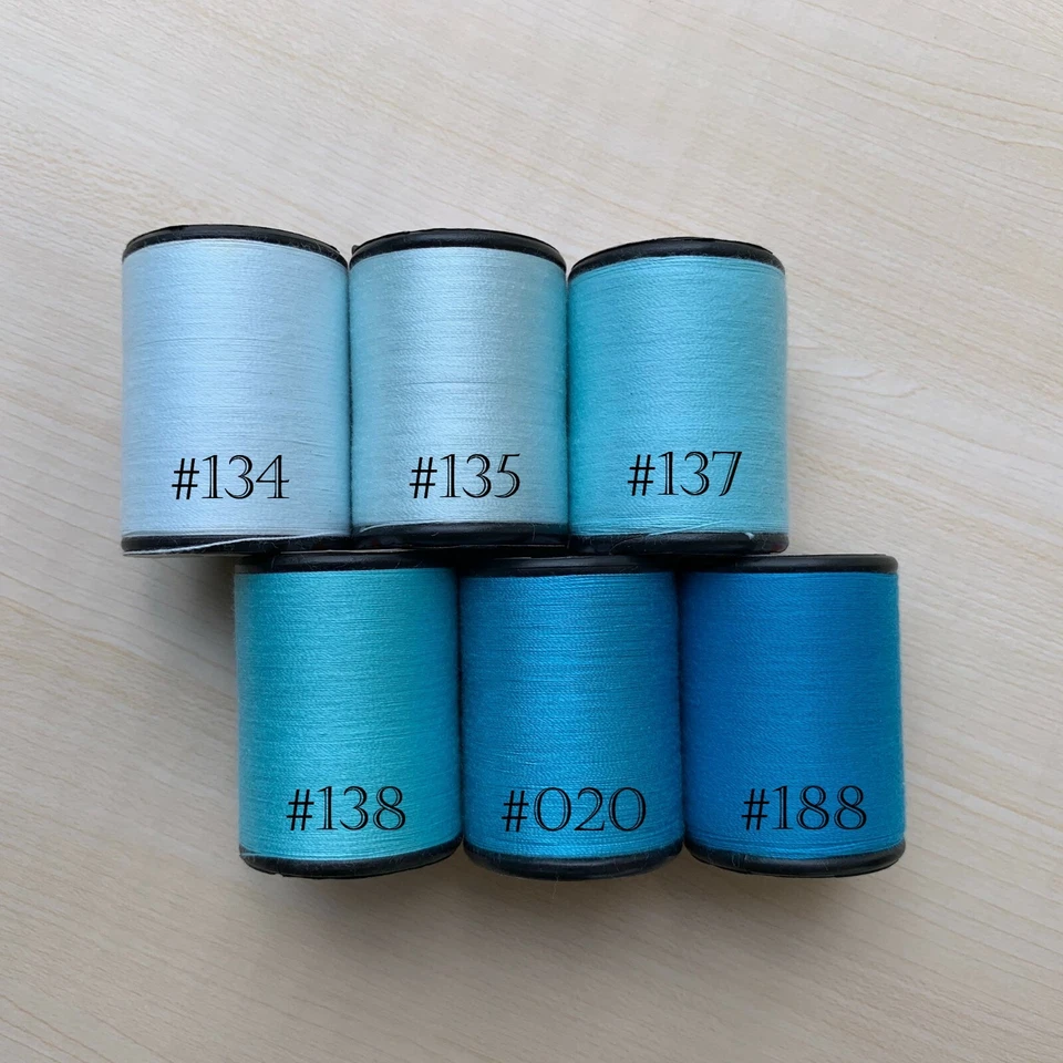 Blue Color shades 6 Spools Sewing Thread All Purpose Spun Polyester 600 Yards - Image 2 of 4