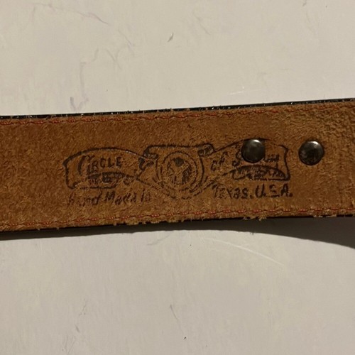 Vintage Red Leather Belt with Silver Buckle and Desert Animal Brads - Picture 2 of 12