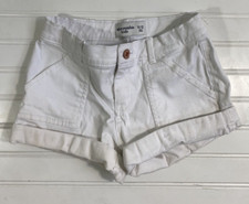 Abercrombie  Fitch White Denim Cotton Shorts Pockets Size 11/12 Girls Kids