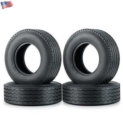 1/2/4Pcs Rubber Tires For RC Tamiya 1:14 Tractor Truck Trailer Climbing Car US