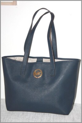 MICHAEL KORS Einkaufstasche Canvas marineblau Schulter sehr guter Zustand