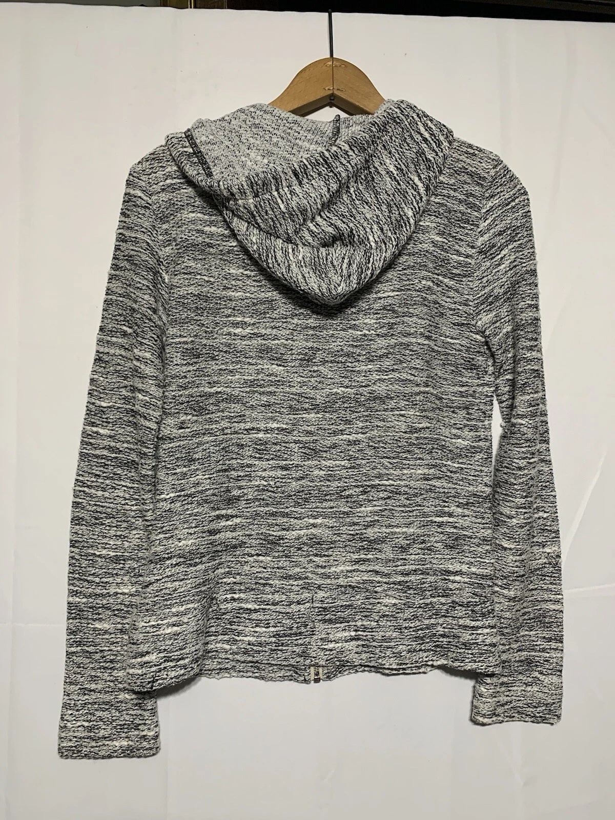 VETEMENTS Felpa donna J Crew grigia con cappuccio e zip intera taglia XS tasche