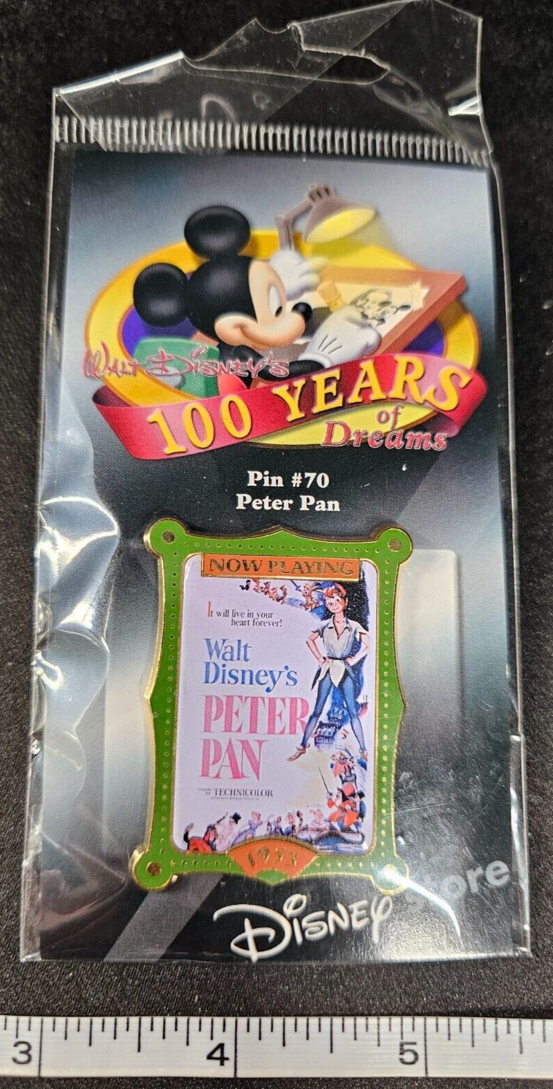 2001 Disney 100 Years of Dreams Pin - Now Playing Peter Pan Movie Poster #70