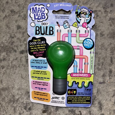 Mad Lab GREEN Oozy Bulb Slime Ooze 70g Safe Non-Toxic by Ja-Ru Inc NEW