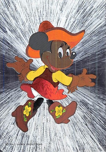 Postcards: Disney Cowboy Mickey & Minnie Mouse, Silver Metallic Background 4x6 - Picture 2 of 4