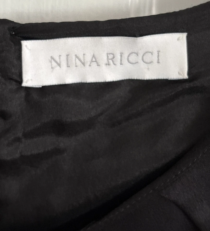 VTG Nina Ricci Black Silk Pencil Dress LBD 1980-1990s France Size 40 XS S - Image 3 of 4