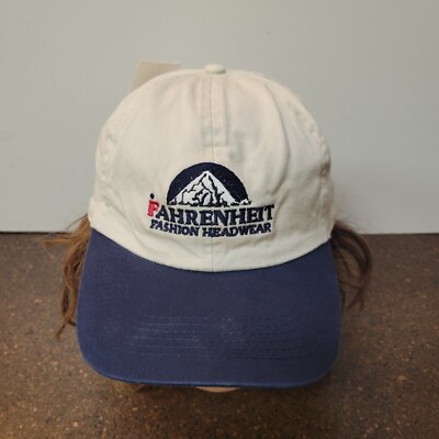 Fahrenheit Fashion Headwear Baseball Cap Mens One Size Beige Navy Strap Back