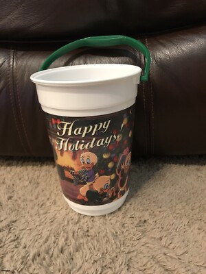 Disney Park Popcorn Bucket No Lids MIckey & Friends Happy Holidays Christmas cl1