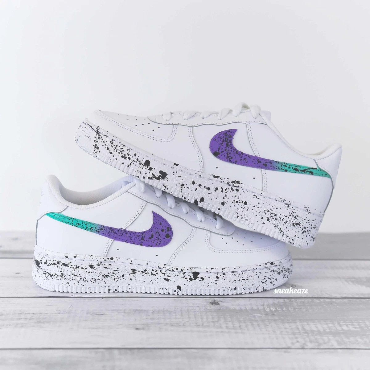 Nike Air Force 1 Custom enfant - color swoosh menthe – SNEAKEAZE CUSTOMS