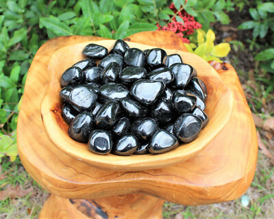 Jet Tumbled Stones: lb Wholesale Bulk Lot Premium Quality 'A