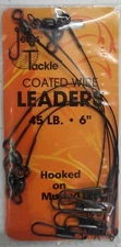 6 Black Coated Wire Leaders 45 LB. 6 Inch