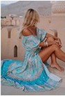 Spell & The Gypsy Hibiscus Lane XXL AU 16 US 12 Button through Gown Blue Lagoon
