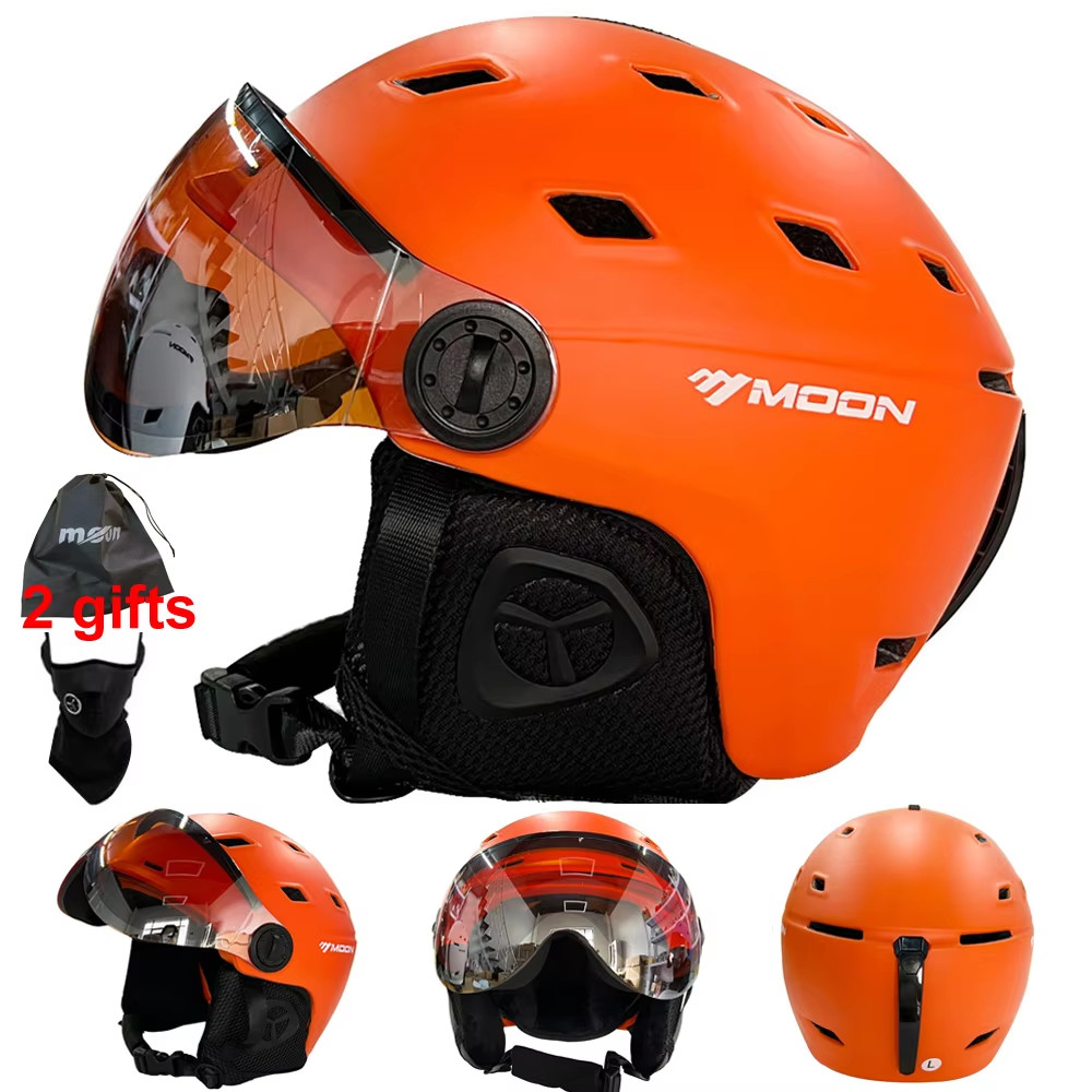 Casco de esquí PC+EPS de alta calidad con gafas, deportes al aire libre para adultos, duradero.