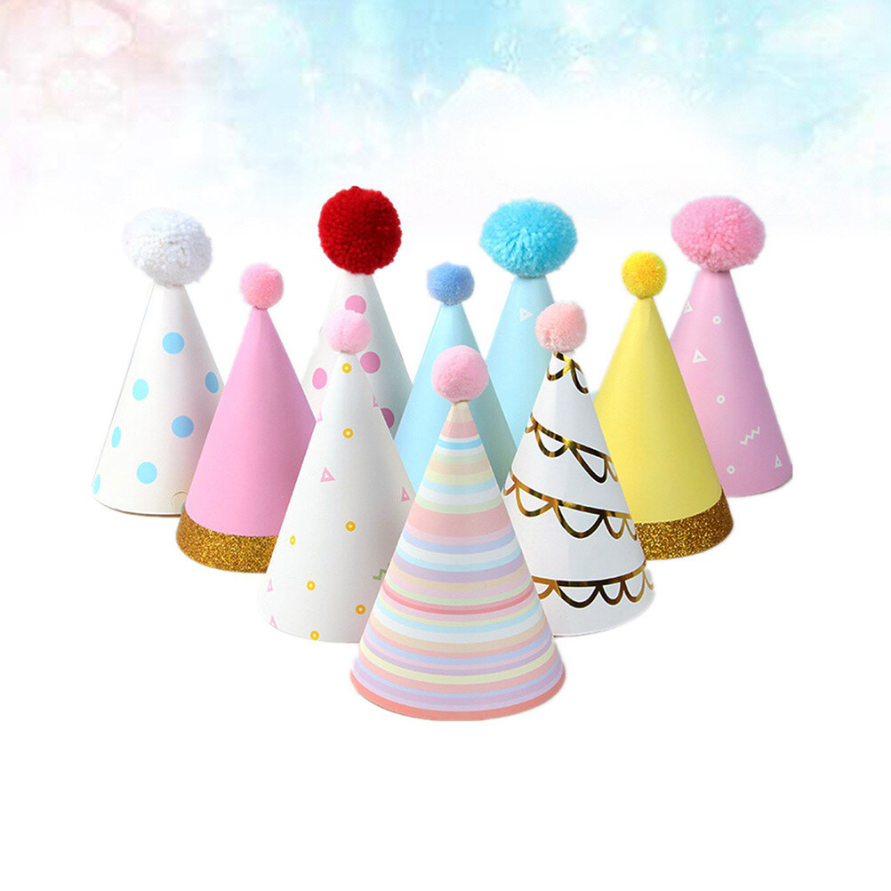 KEEN 10 PZ Cappello Affilato Decorazione Compleanno Cappellino Conico Bambini Cappello Compleanno Bambino