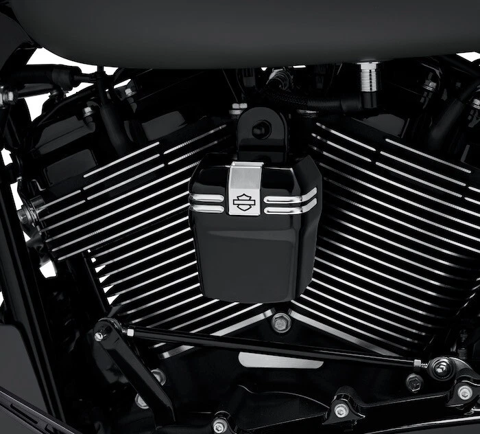 Original Harley 93-26 Dyna Softail Touring Negro Corte a Máquina Bocina Cubierta Montaje Foto 3 de 4