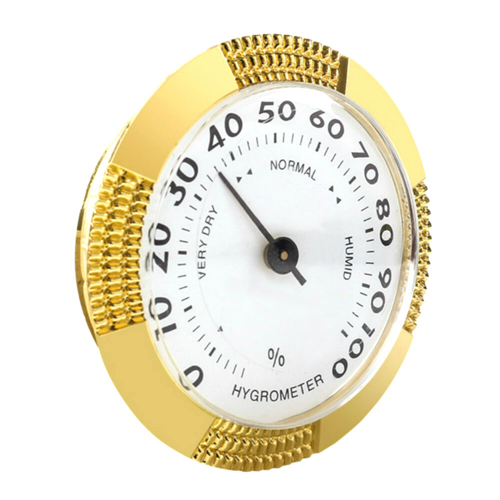 60MM Gold Frame Analog Hygrometer For Cigar Humidor Replacement Battery Free NEW eBay