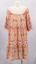 Anthropologie Floral Lace Collar Sz XS Lounge Summer Dress Cottagecore