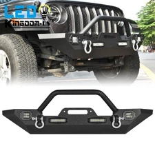 Steel Front Bumper for 2018-2025 Wrangler JL 2020-2025 Gladiator w/LED Lights