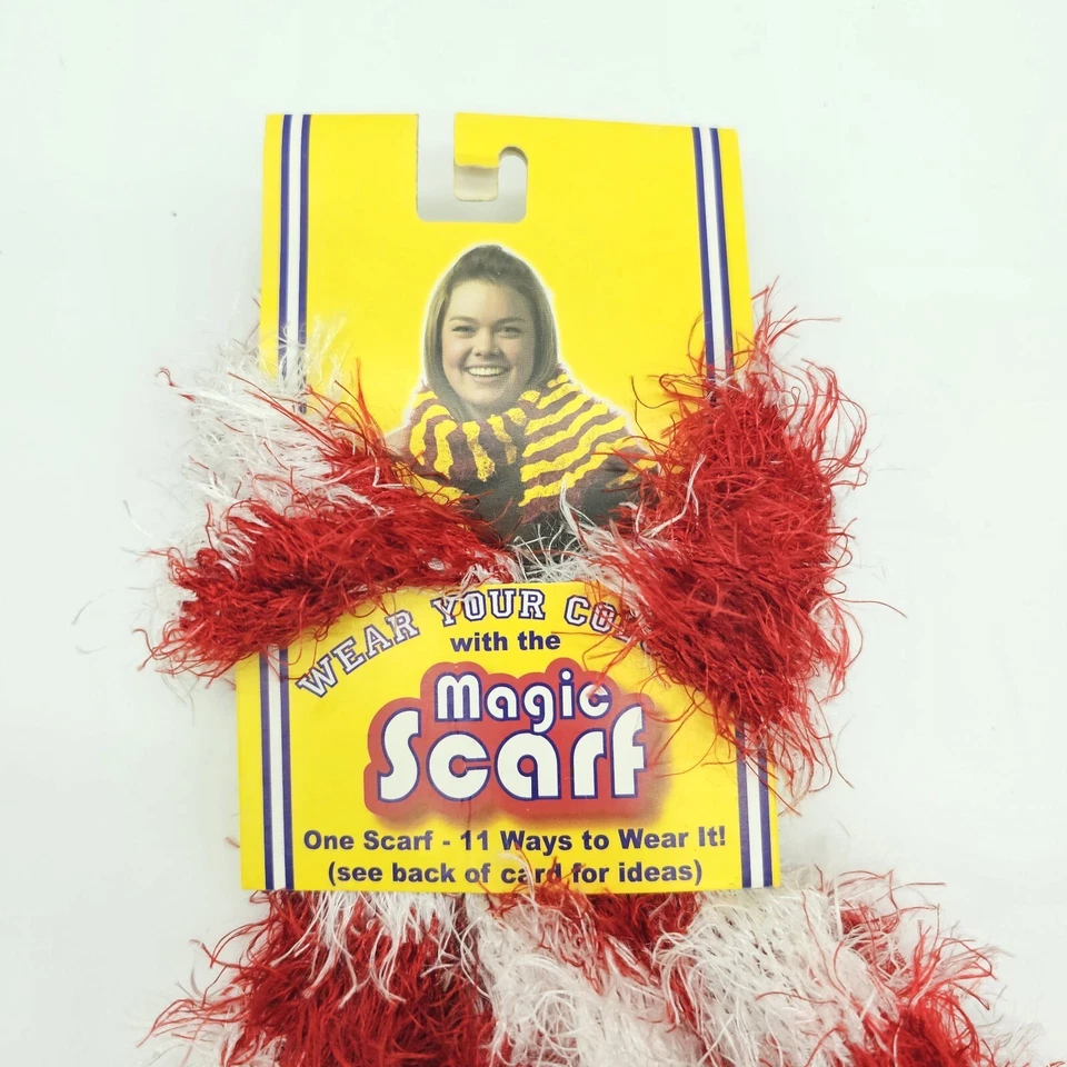 Magic Scarf Red White Stripe Super Soft Versitile Winter Outdoor Apparel Womens - Image 4 of 4