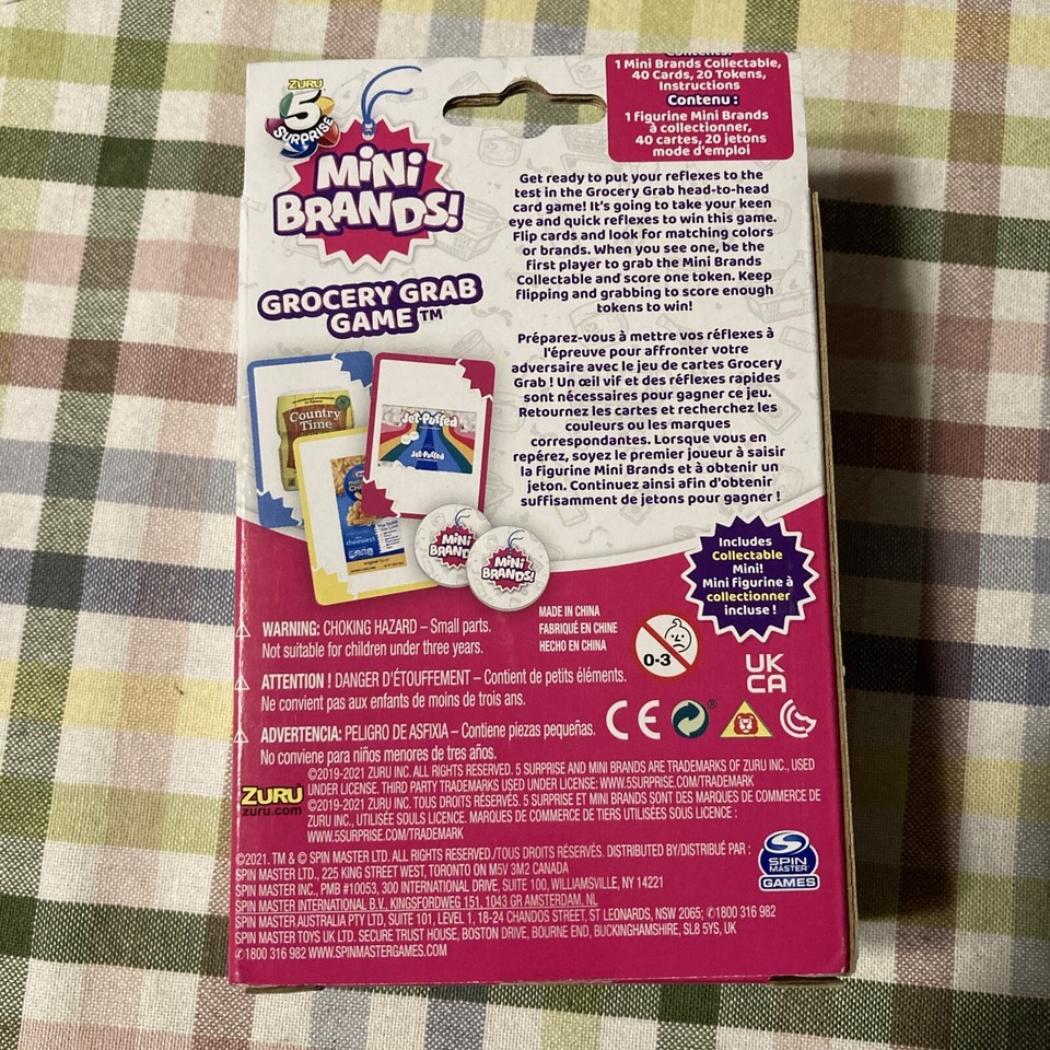 5 Surprise Mini Brands Grocery Grab CARD GAME Great Gift Cool Whip New