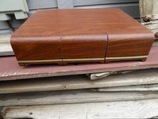 Vintage 1970  s-80  s Wooden Cassette Tape Storage Unit Holds 42 3 Drawers