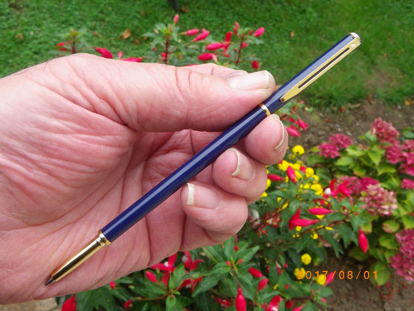 Stylo roller Waterman Slim laque bleue authentique objet de collection - 2