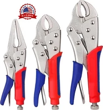 3- Juego De Alicates De Bloqueo, Mordaza Curva De 10 Pulgadas, Mordaza Curva