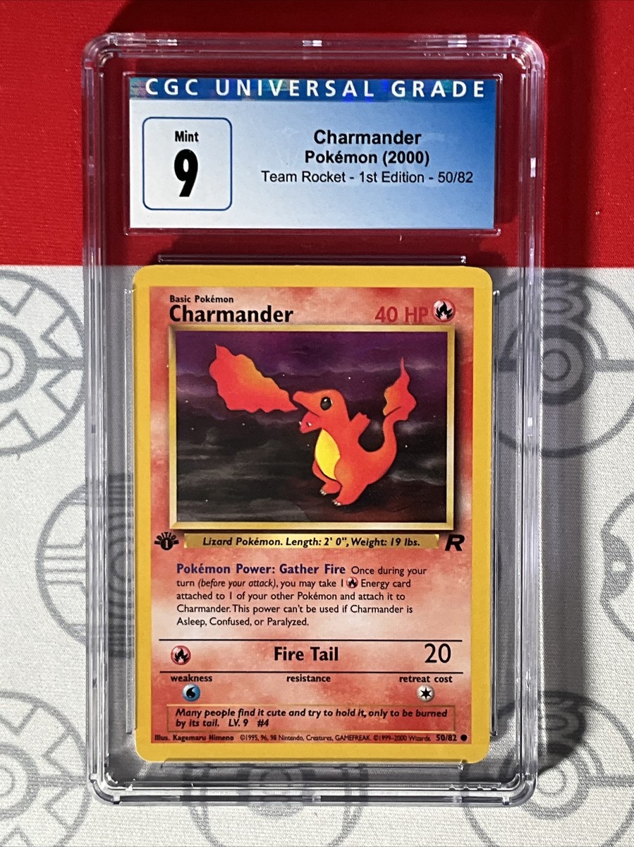 CGC 9 MINT 2000 Pokemon TCG Charmander Team Rocket 1st Edition 50