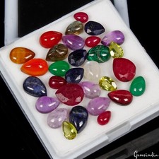 46.40 Ct/30 Pcs Natural Multi-Color Mix Multi-Gems Pear 6mm-10mm Loose Gems Lot