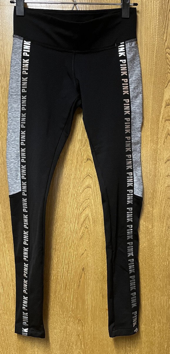 Victorias Secret PINK Black Grey Silver Stretch Leggings XS