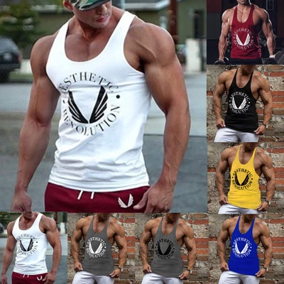 Herren T-Shirt Tanktop Print Ärmellos Shirt Kurzarm Muskelshirt Achselshirt Tee - Bild 1 von 4