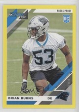 2019 Panini Donruss Rookies Press Proof Yellow Brian Burns #256 13v5