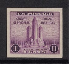 Scott 731A-3C Chicago, Siècle De Progrès - NGAI/ MNH 3C 1933 - Timbre Neuf