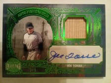 Joe Torre 2025 Leaf A Bronx Legacy Game Used Bat Relic Green Foil Auto SSP #3/5