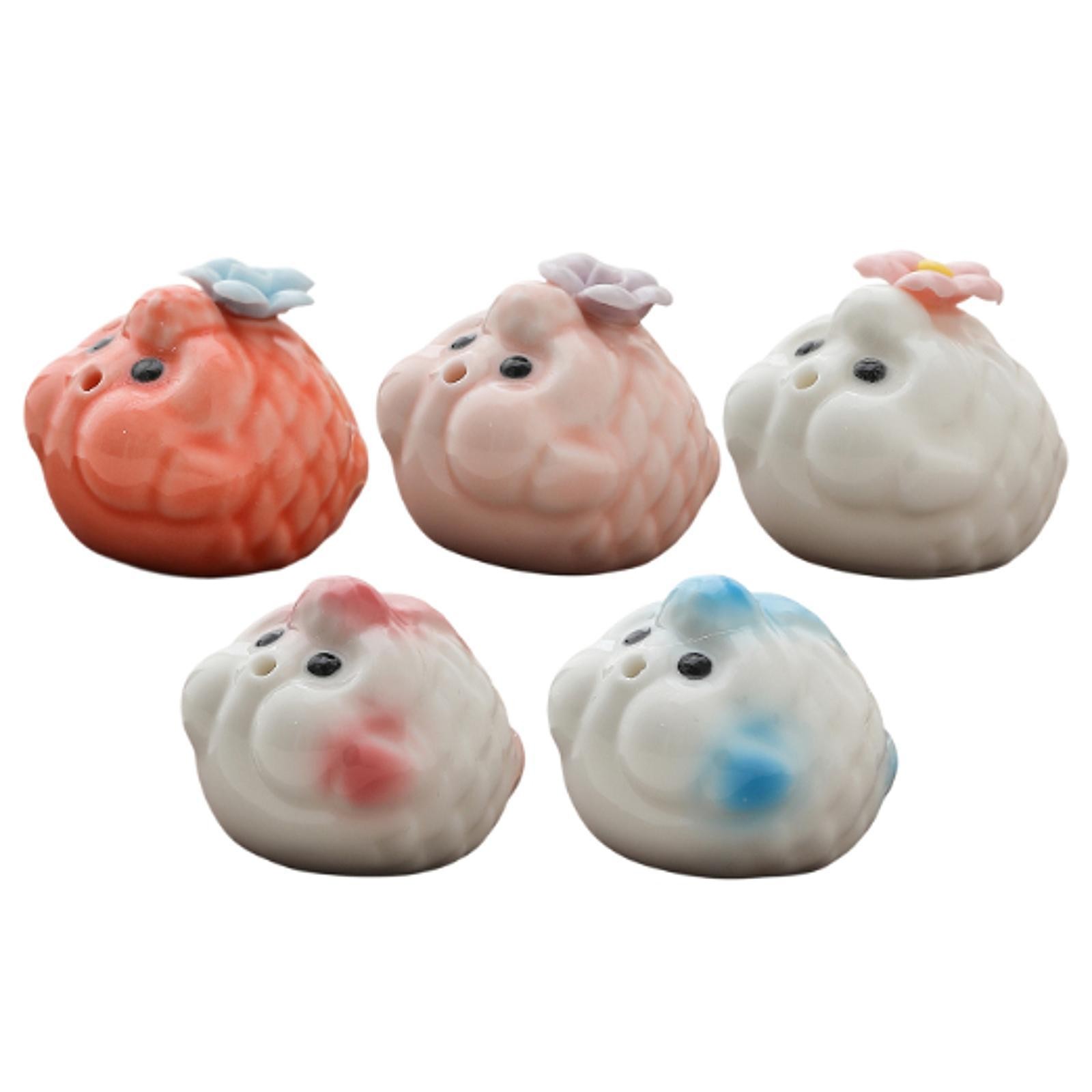 Mini Bubble Fish Statue Small Sculpture Incense Stick Holder Cute Table