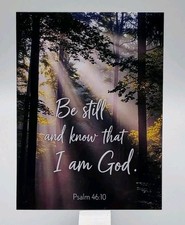BE STILL AND KNOW THAT I AM GOD Christian Scripture Prayer Holy Bible Card 