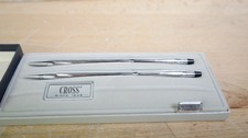 Vintage Lustrous Chrome Cross 3501 Chrome Ball Pen and Pencil Set In Box