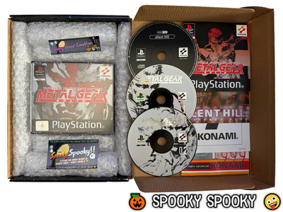 Metal Gear Solid PS1 - UK PAL sehr guter Zustand CIB mit 4 Inserts - Demo - Tracked