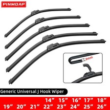 1pc Car Windshield Wiper Blades Hook Universal Soft Rubber Frameless Bracketless