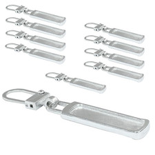 10 Silver Metal Zipper Pull Replacement Kit Detachable Tab For Luggage Jacket